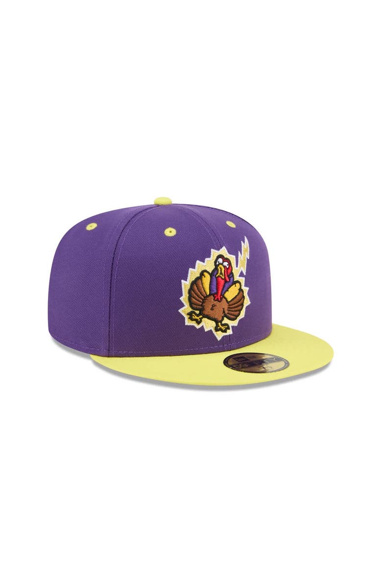 New Era Men's New Era Purple Hartford Yard Goats Theme Nights 59FIFTY Fitted Hat, Alternate, color, Purple
