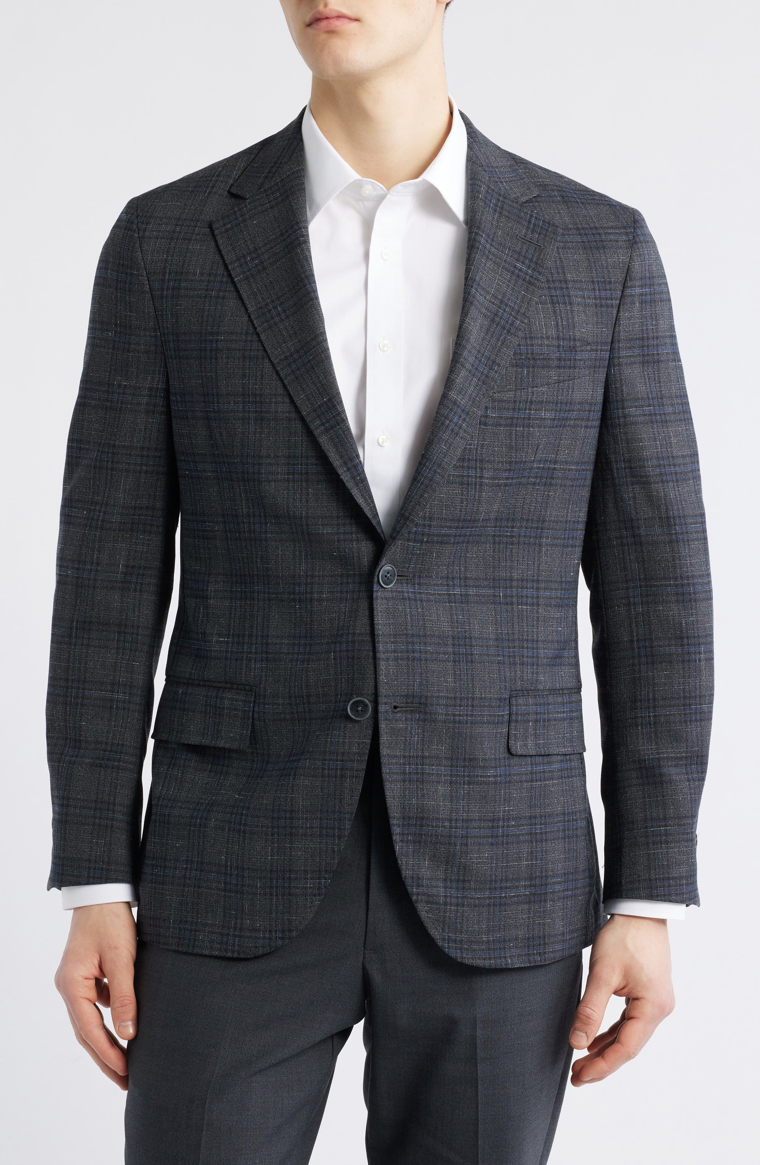 Peter Millar Hyperlight Soft Micro Houndstooth Wool & Silk Blend Sport Coat
