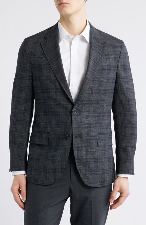 Hyperlight Soft Micro Houndstooth Wool & Silk Blend Sport Coat (Regular & Big)