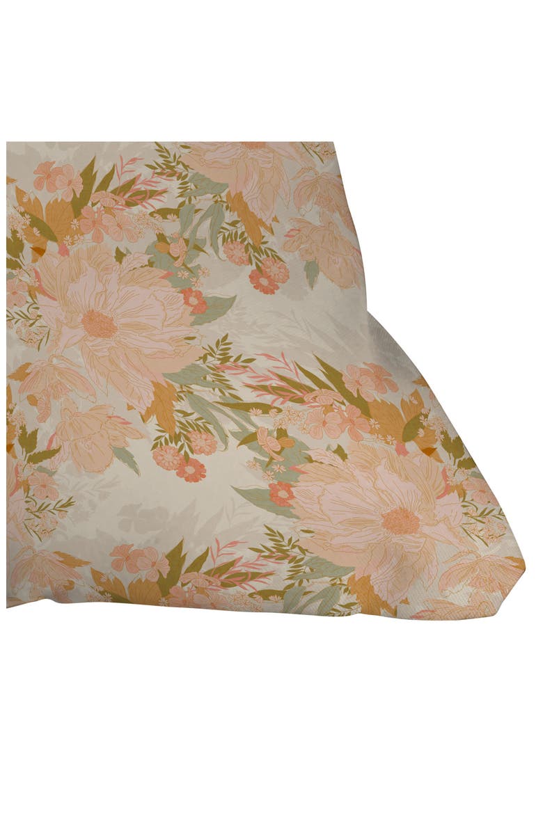 Floral Bloom Throw Pillow, Alternate, color, BEIGE