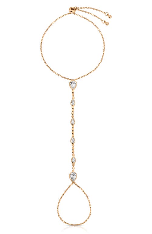 Ettika Cubic Zirconia Bezel Hand Chain In Gold