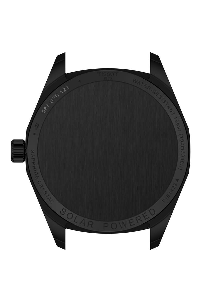 PRC 100 Solar Quartz Leather Strap Watch, 39mm, Alternate, color, BLACK