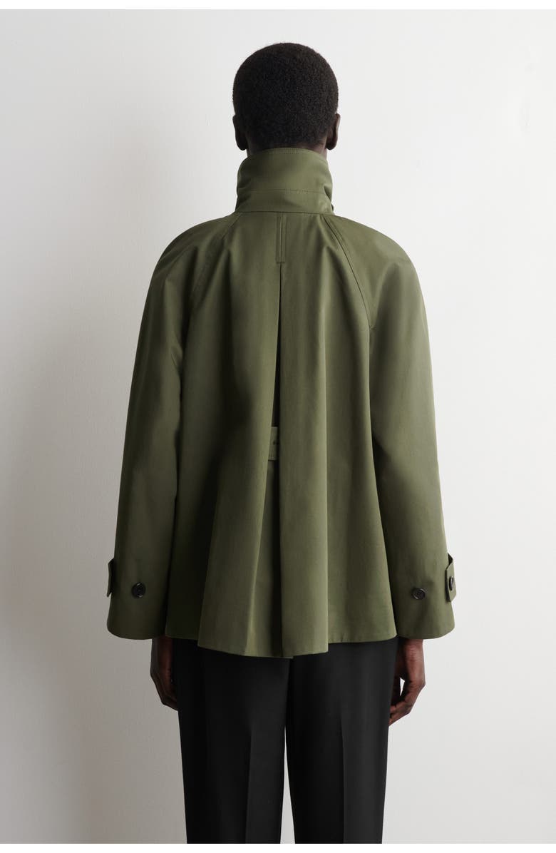 COS A-line Cotton-twill Jacket, Alternate, color, Khaki