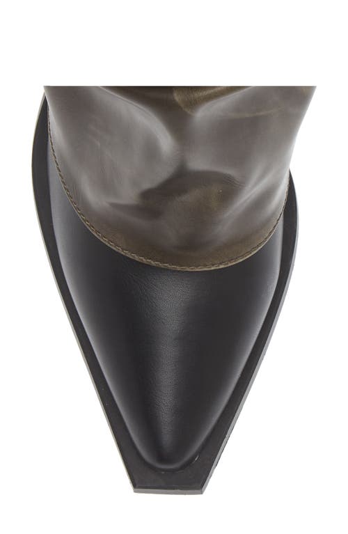 Azalea Wang Larkyn Water Resistant Pointy Toe Bootie In Brown