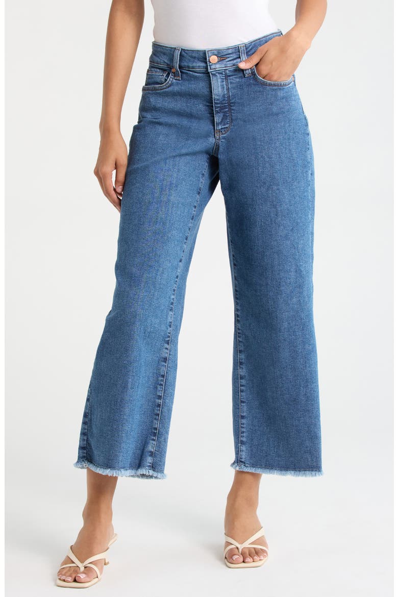 Teresa Raw Hem Ankle Wide Leg Jeans, Main, color, SALTON