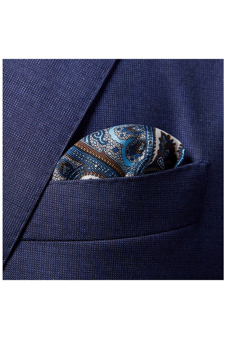 Paisley Silk Pocket Square, Alternate, color, NAVY