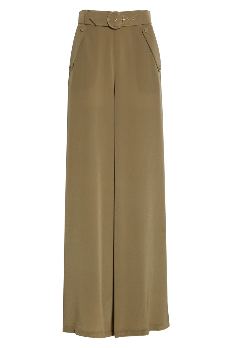 Wide Leg Silk Pants, Alternate, color, FENNEL