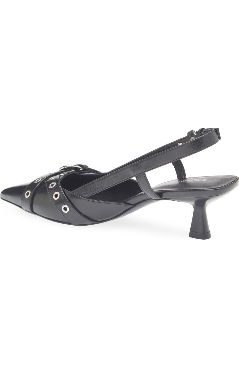 Stuart Weitzman Supermoto Kitten Heel Slingback Pump, Alternate, color, Black
