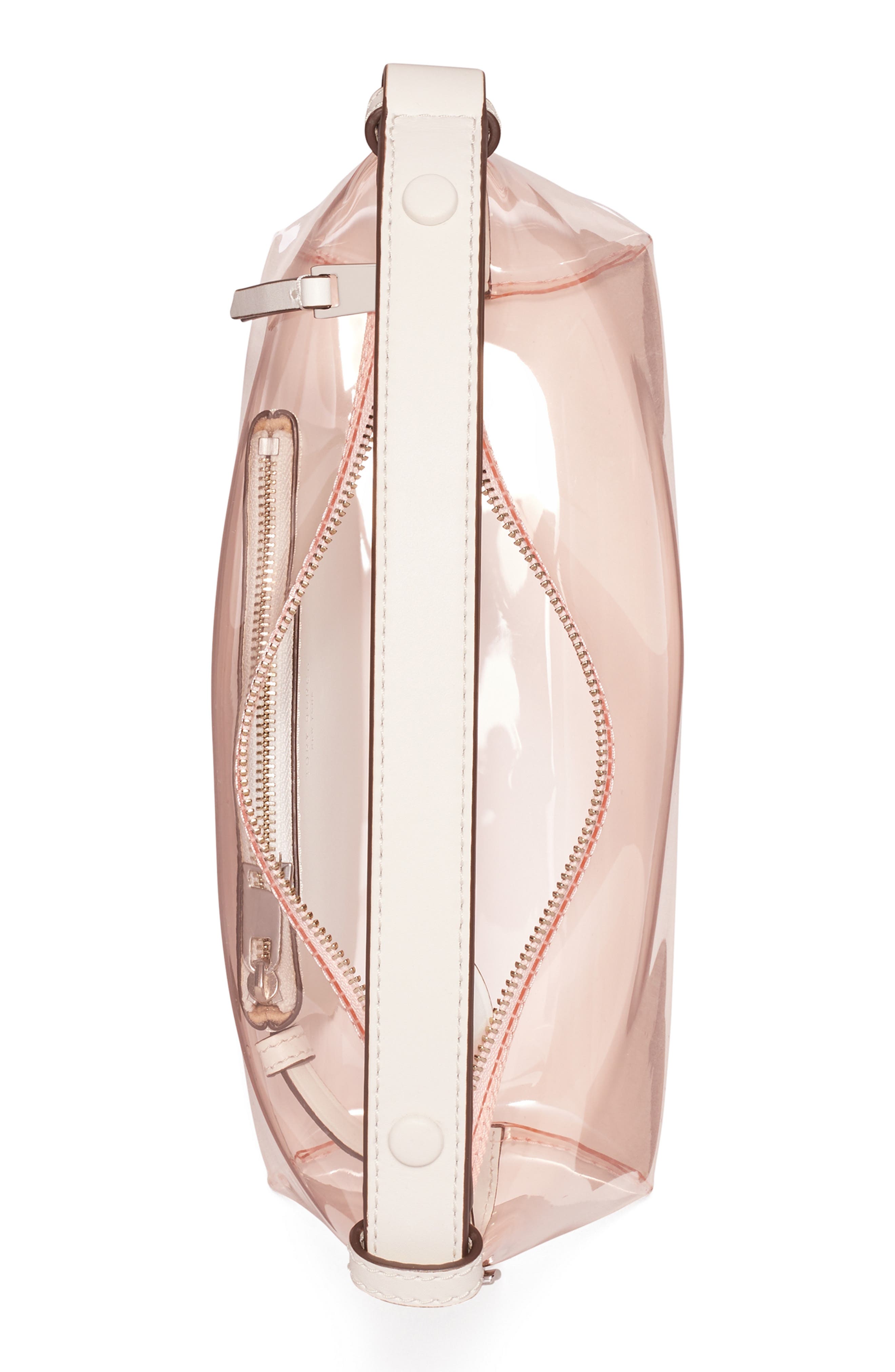 Tory Burch Mellow Transparent Shoulder Bag, Alternate, color, Flamingo Pink