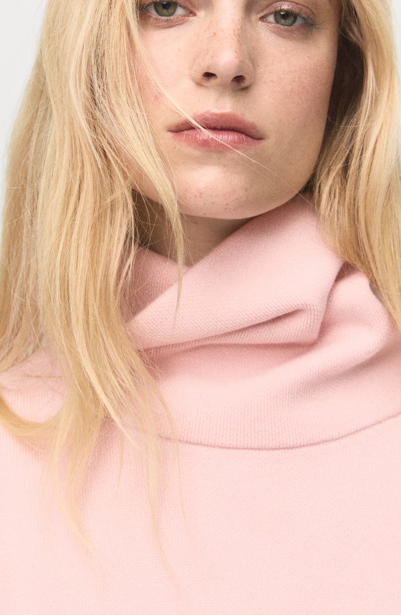 MANGO Short Sleeve Turtleneck Sweater, Alternate, color, Pink