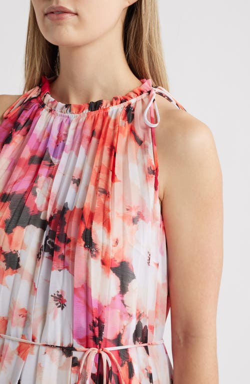 Julia Jordan Floral Print Sleeveless Midi Dress In Ivory/multi