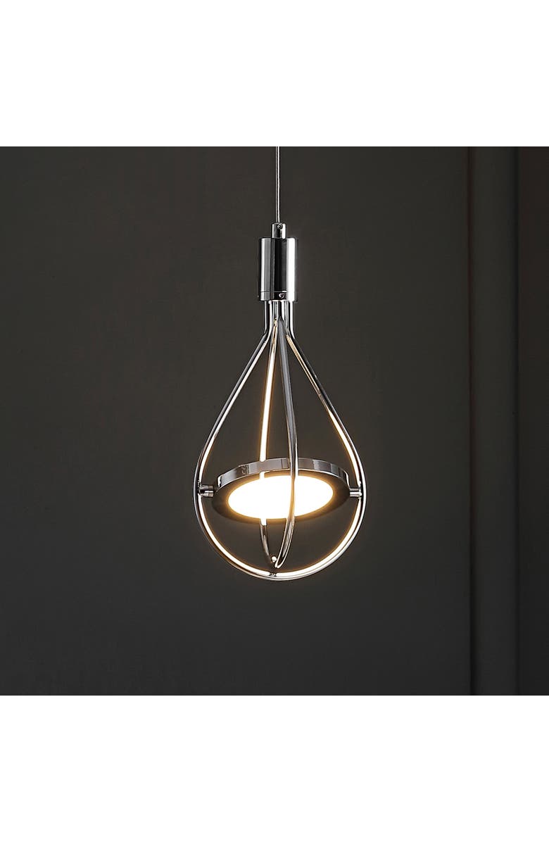 JONATHAN Y Orion Adjustable Modern Integrated 1-Light Cluster LED Metal Pendant, Alternate, color, Chrome