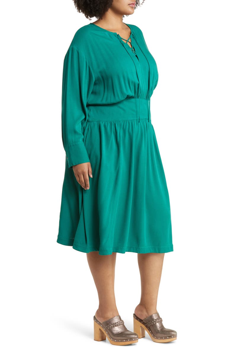 Treasure & Bond Long Sleeve Midi Dress, Alternate, color, Green Heirloom