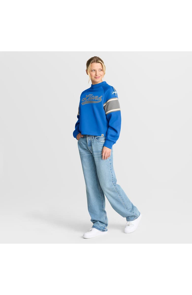 FANATICS Women's Fanatics Blue Detroit Lions Oversized Hometown Toss Sweep Mock Neck Pullover, Alternate, color, Blue