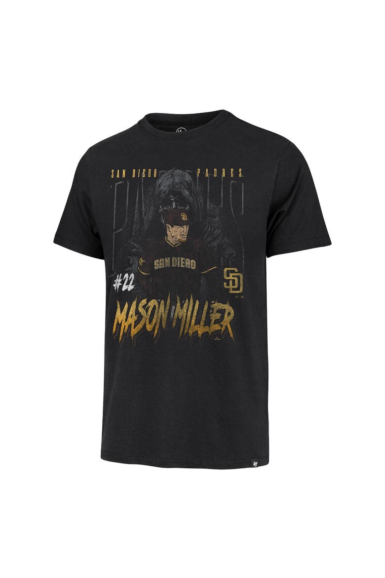Men's '47 Mason Miller Black San Diego Padres The Reaper Player Graphic T-Shirt, Alternate, color, Black
