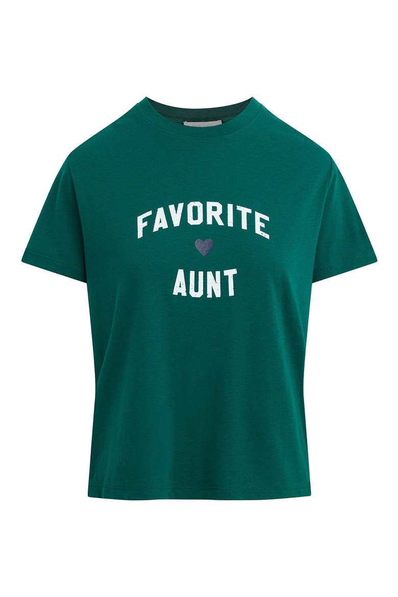 The Favorite Aunt T-Shirt, Main, color, RAINFOREST/ WHITE