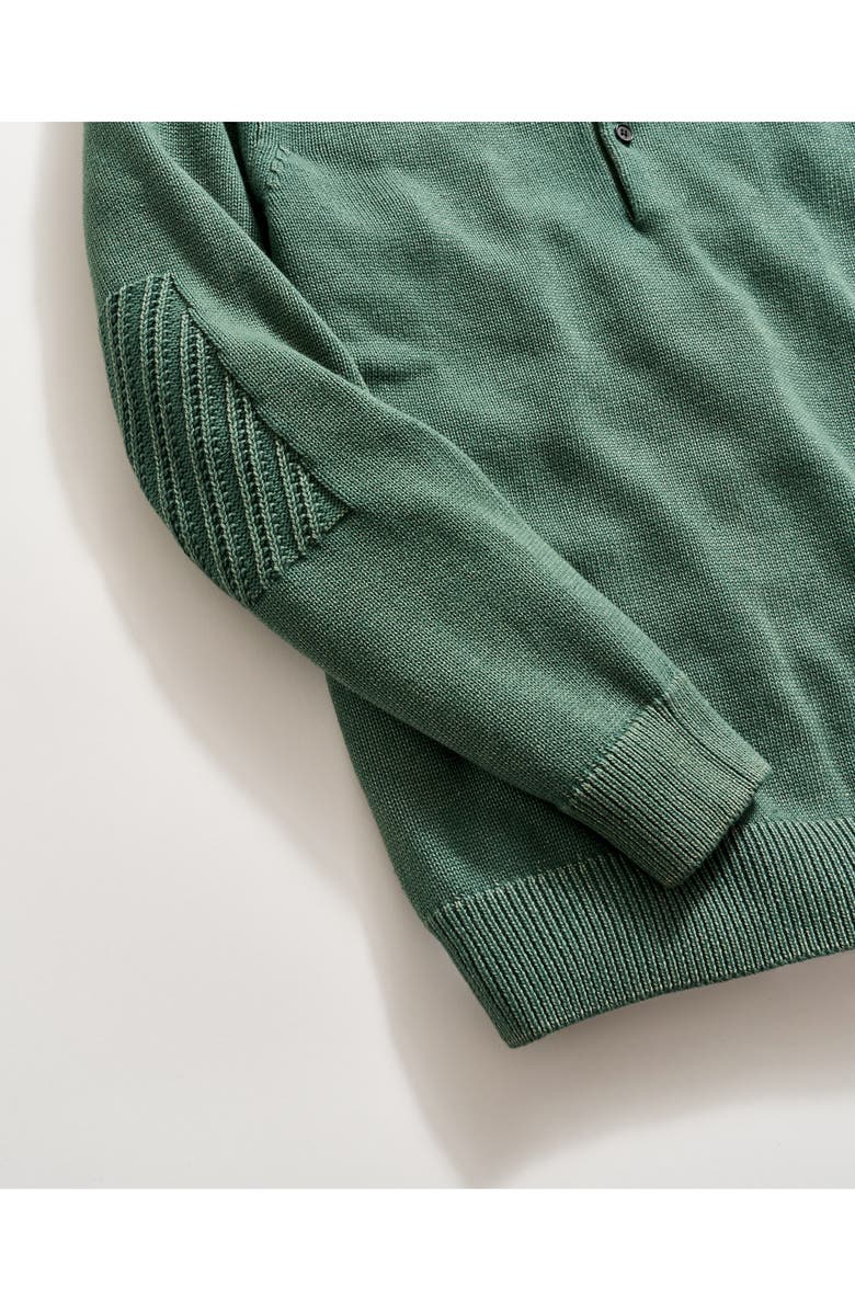 Billy Reid Cotton Henley Sweater, Alternate, color, Jungle Green