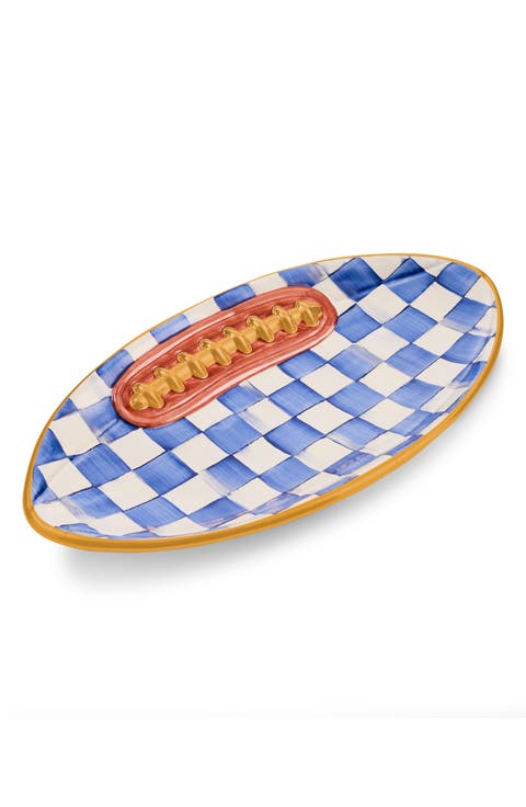 Royal Check Football Ceramic Serving Platter