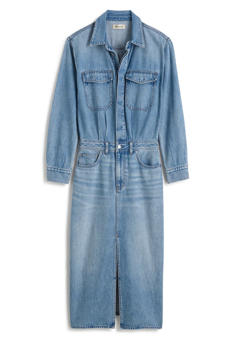 Denim Midi Shirtdress, Alternate, color, ALTOONA WASH