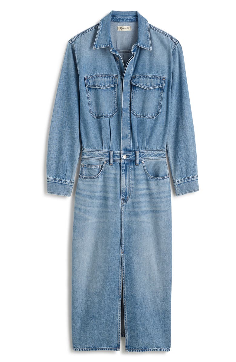 Madewell Denim Midi Shirtdress, Alternate, color, Altoona Wash
