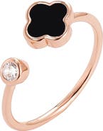 Adornia Cubic Zirconia & Clover Open Band Ring