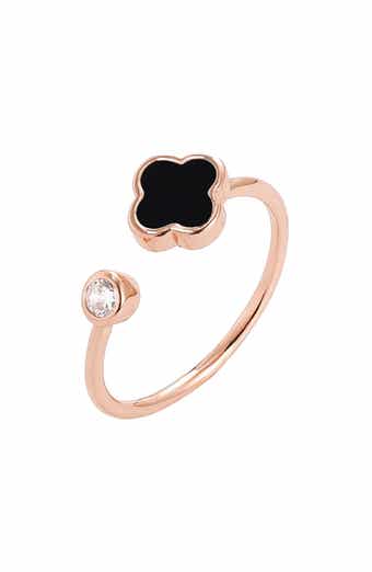 Cubic Zirconia & Clover Open Band Ring