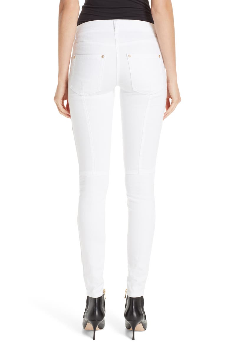 Skinny Moto Jeans, Alternate, color, WHITE