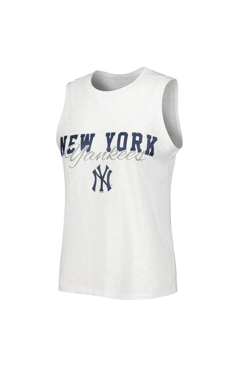 CONCEPTS SPORT Women's Concepts Sport White New York Yankees Reel Pinstripe Tank Top & Shorts Sleep Set, Alternate, color, White