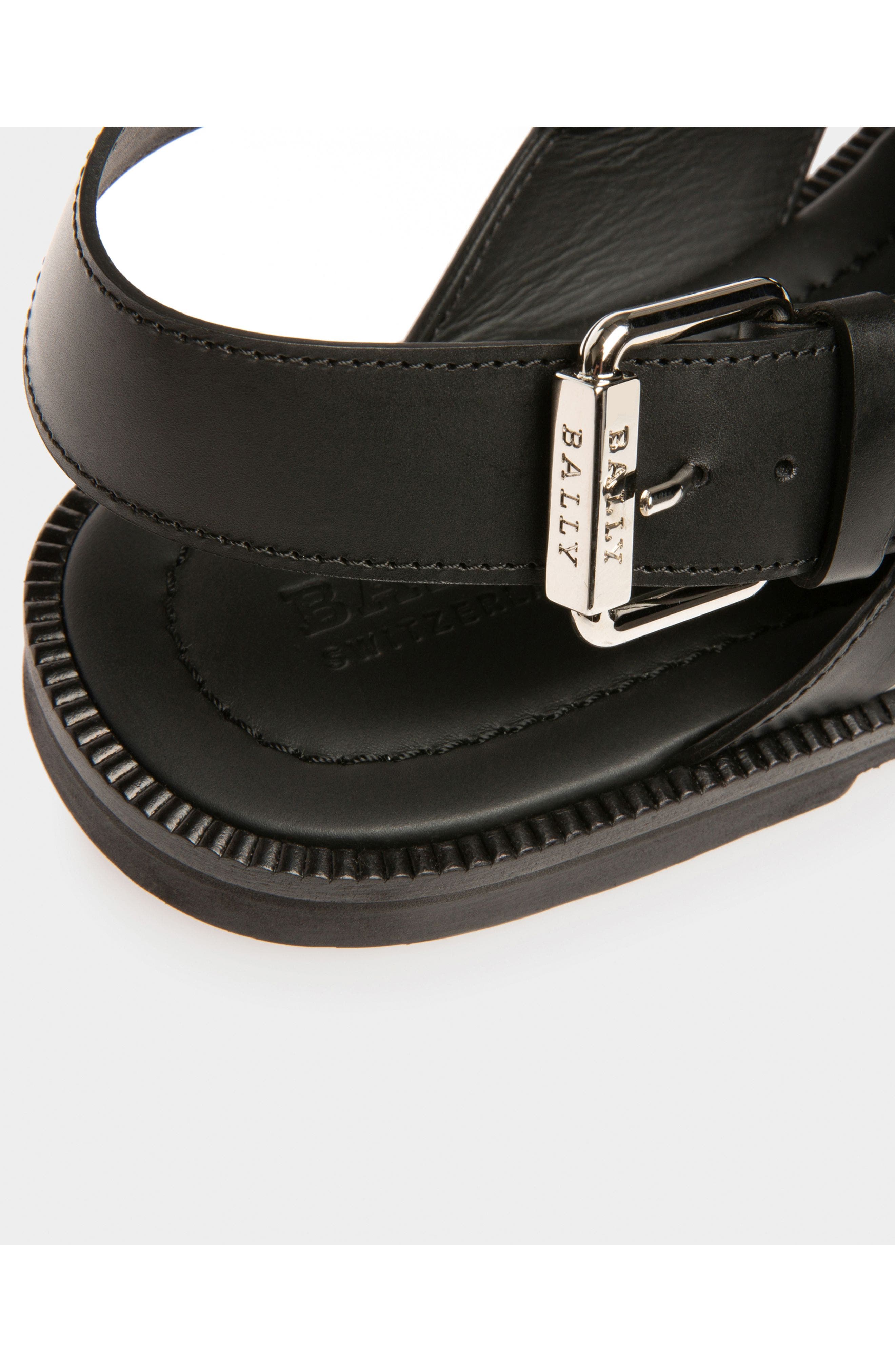 Bally Jamilo Leather Sandals, Alternate, color, Black