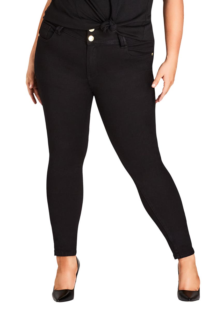 City Chic Asha High Rise Ankle Skinny Jeans, Main, color,