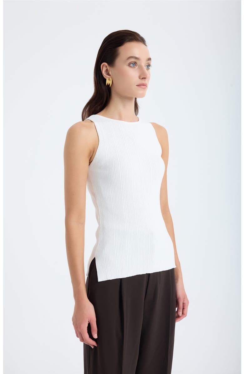Monlicia Nila Ribbed Sleeveless Knit Top, Alternate, color, White
