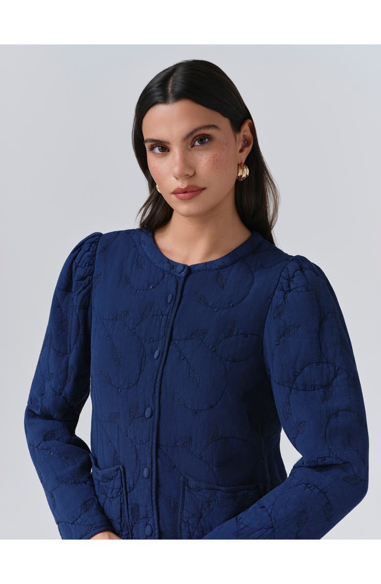 Ghost London Zara Crepe Button Through Jacket, Alternate, color, Navy