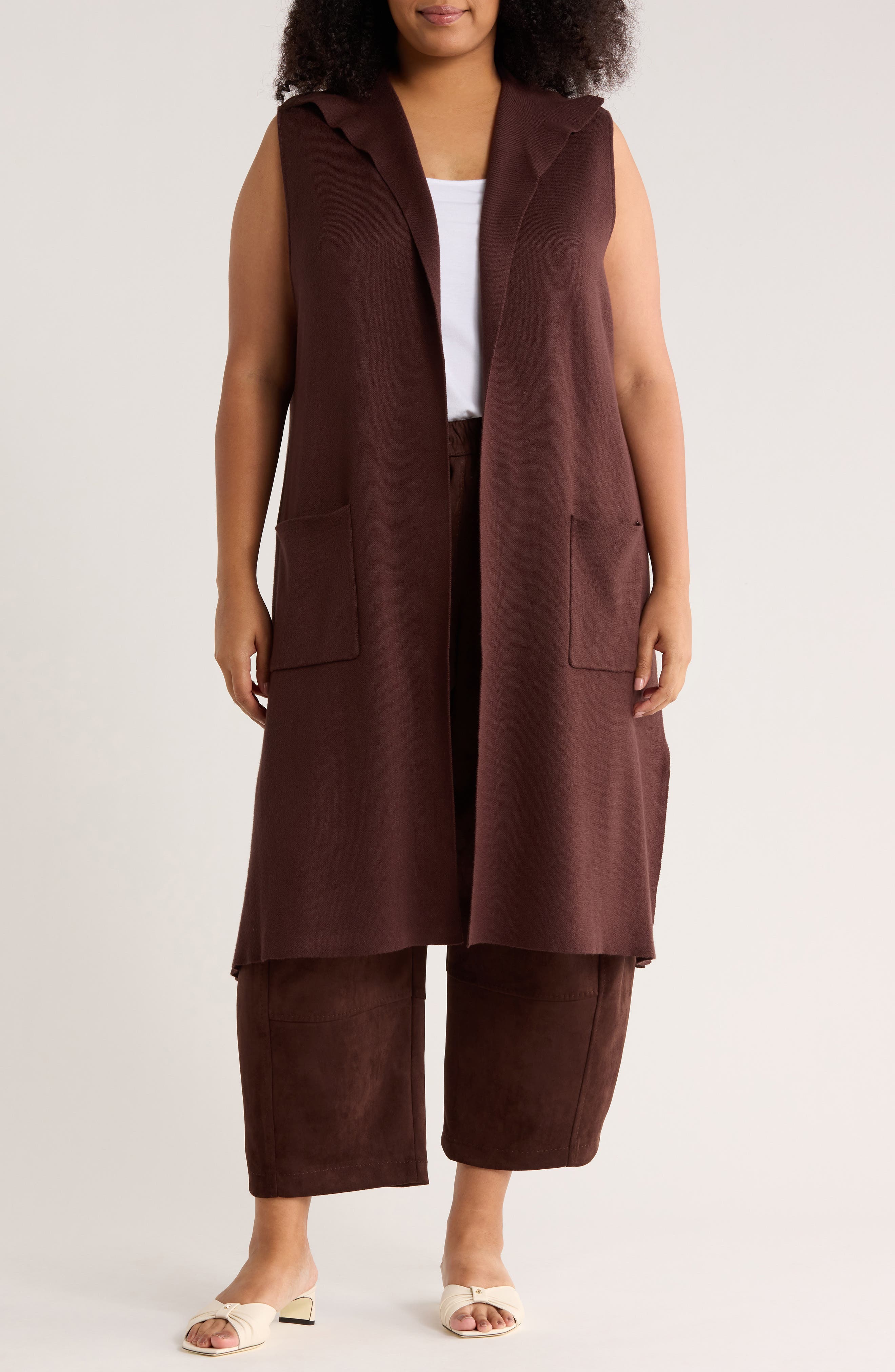 Collared Longline Sweater Vest - image 3