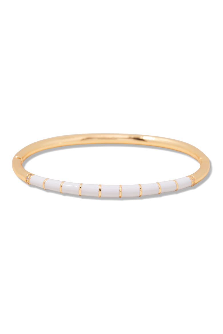 Newport Enamel Bangle, Main, color, GOLD/ WHITE