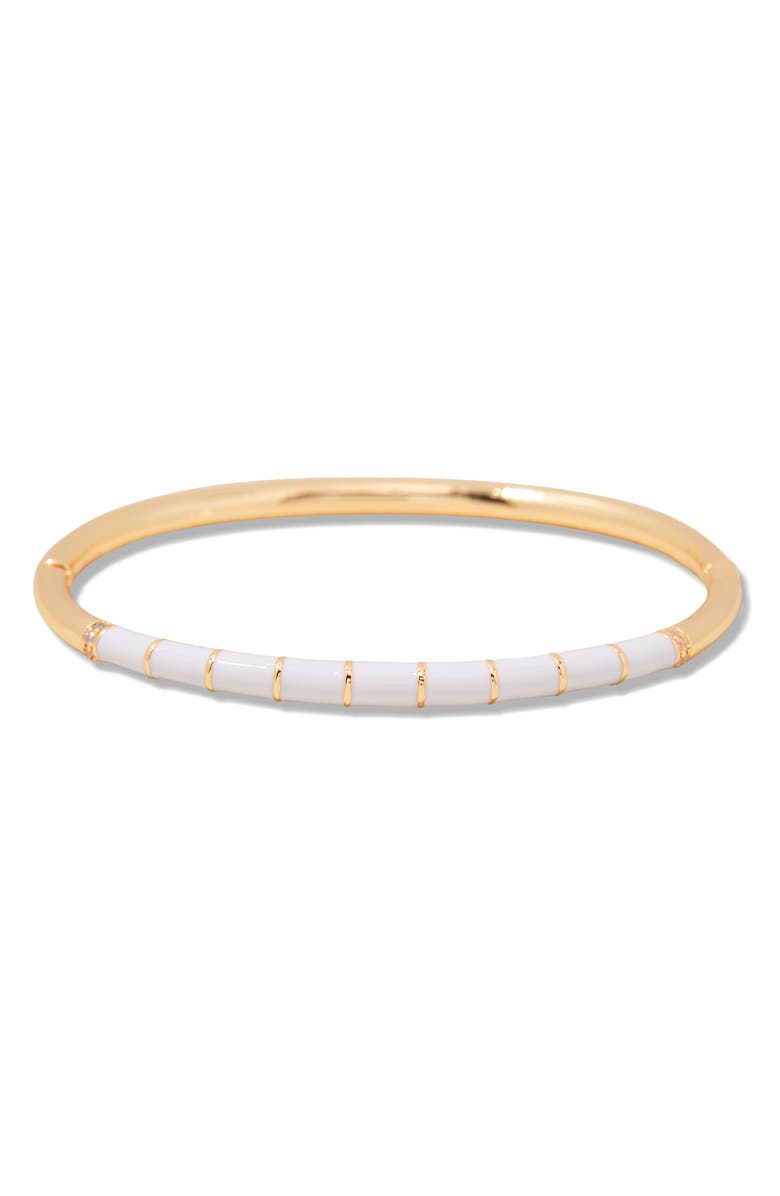 Brook and York Newport Enamel Bangle Bracelet, Main, color, Gold/ White