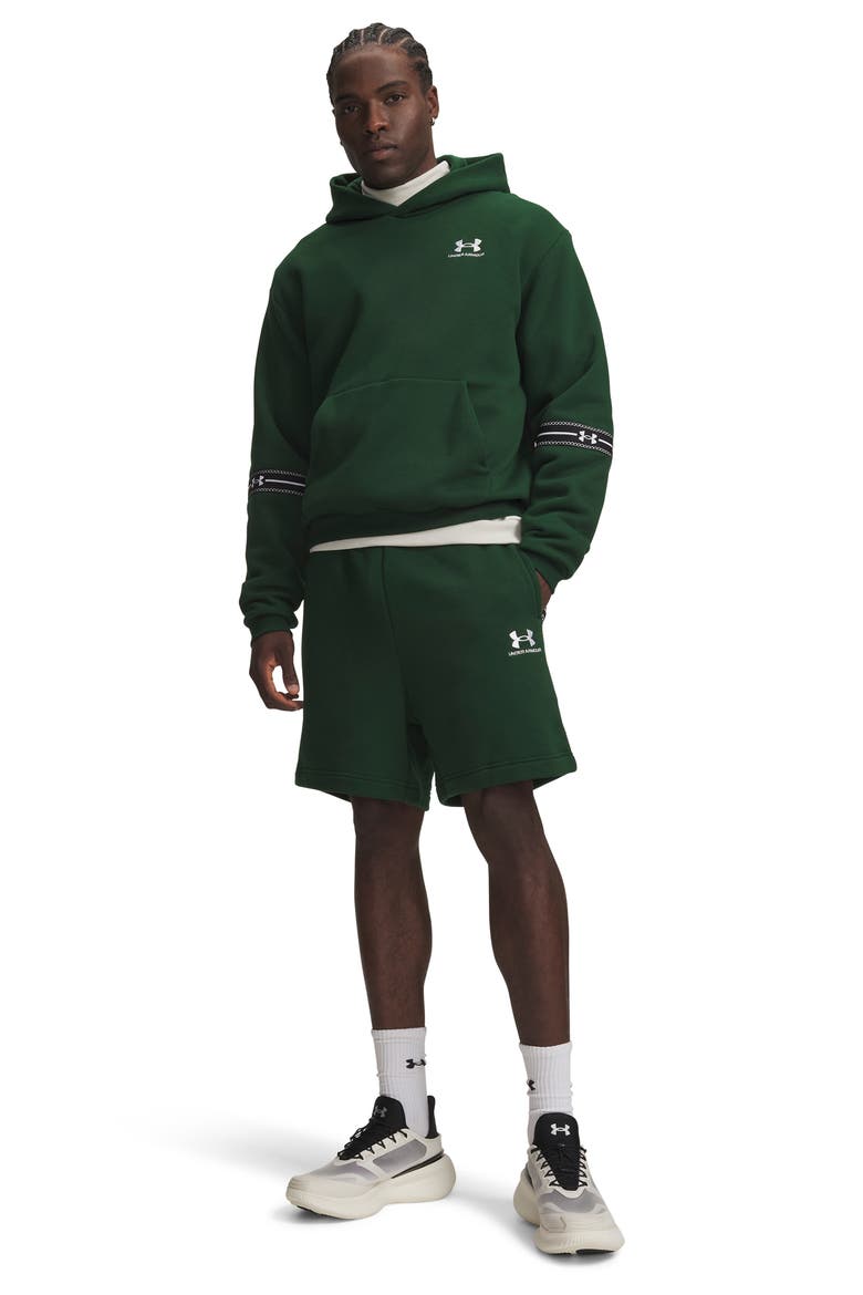 Icon Fleece Shorts, Alternate, color, FOREST GREEN/ WHITE