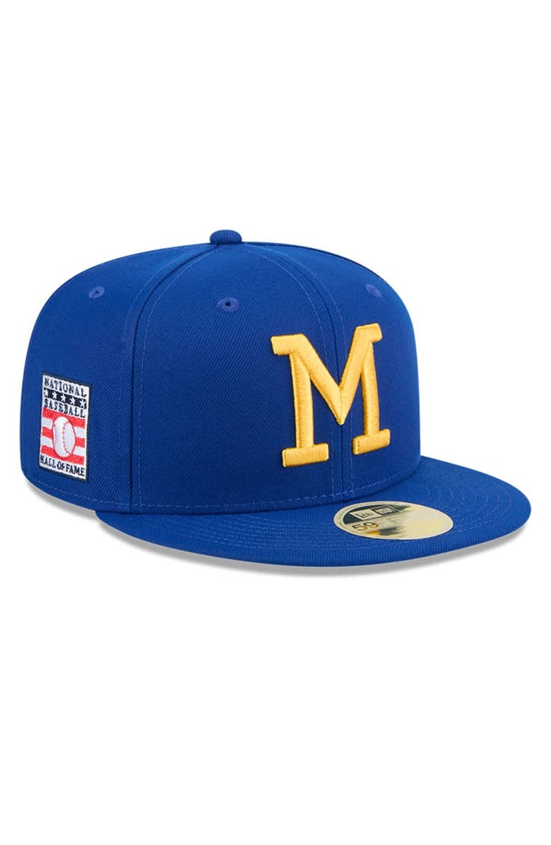 New Era Men's New Era Royal Milwaukee Brewers Baseball Hall of Fame 59FIFTY Fitted Hat, Main, color, 