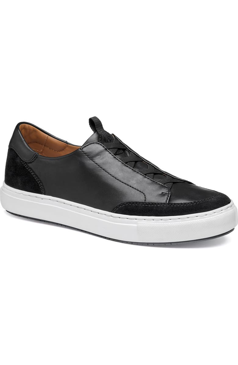 JOHNSTON & MURPHY COLLECTION Johnston & Murphy Anson Lace to Toe Sneaker, Main, color, Black Sheepskin/ Suede