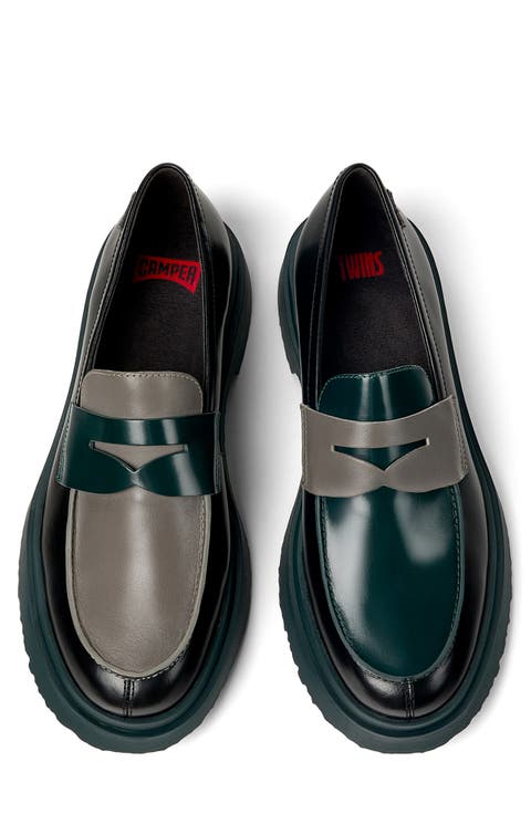 Walden Twins Mismatched Colorblock Penny Loafers (Men)