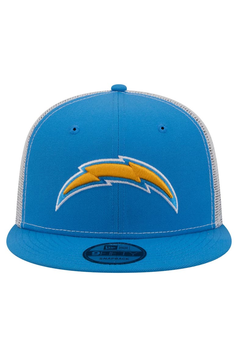 Men's New Era  Powder Blue Los Angeles Chargers Core Team 9FIFTY Trucker Snapback Hat, Alternate, color, Powder Blue