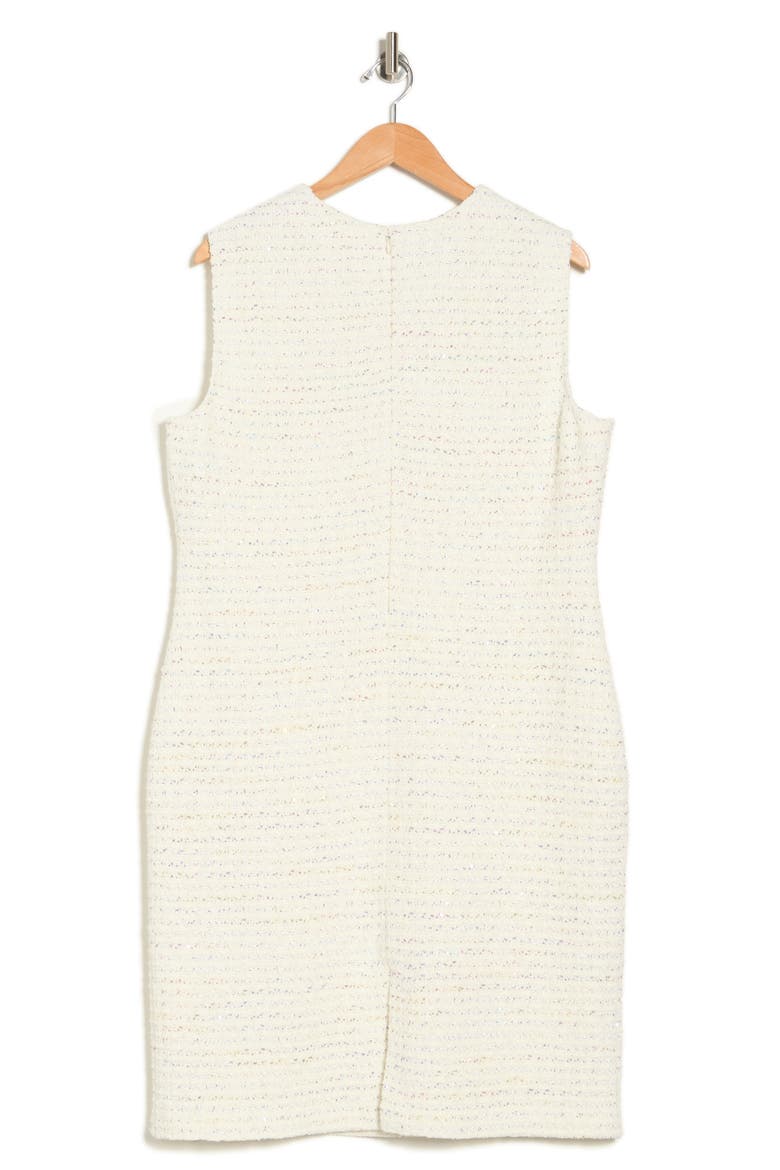 Sequin Tweed Sheath Dress, Alternate, color, ECRU MULTI