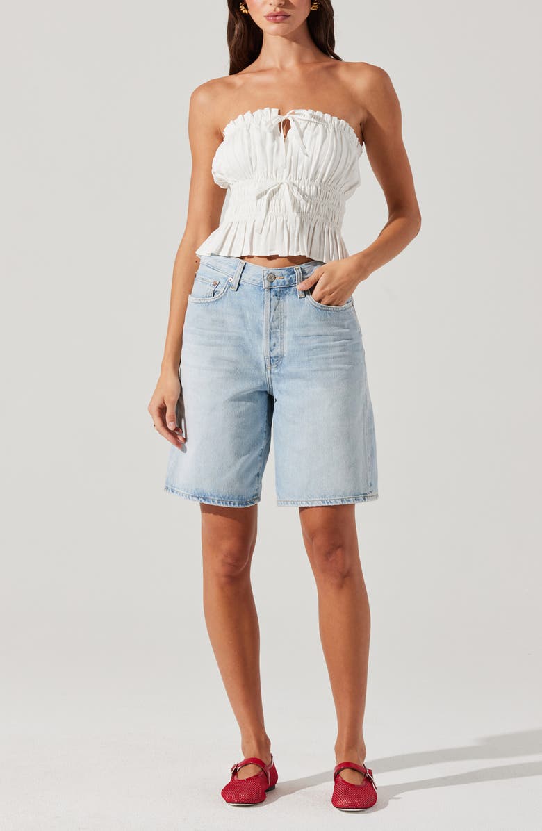 ASTR the Label Biffy Strapless Tiered Top, Alternate, color, White