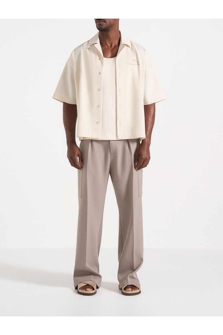 Alexis Unisex Cote d'Azur Boxy Shirt, Alternate, color, Cream