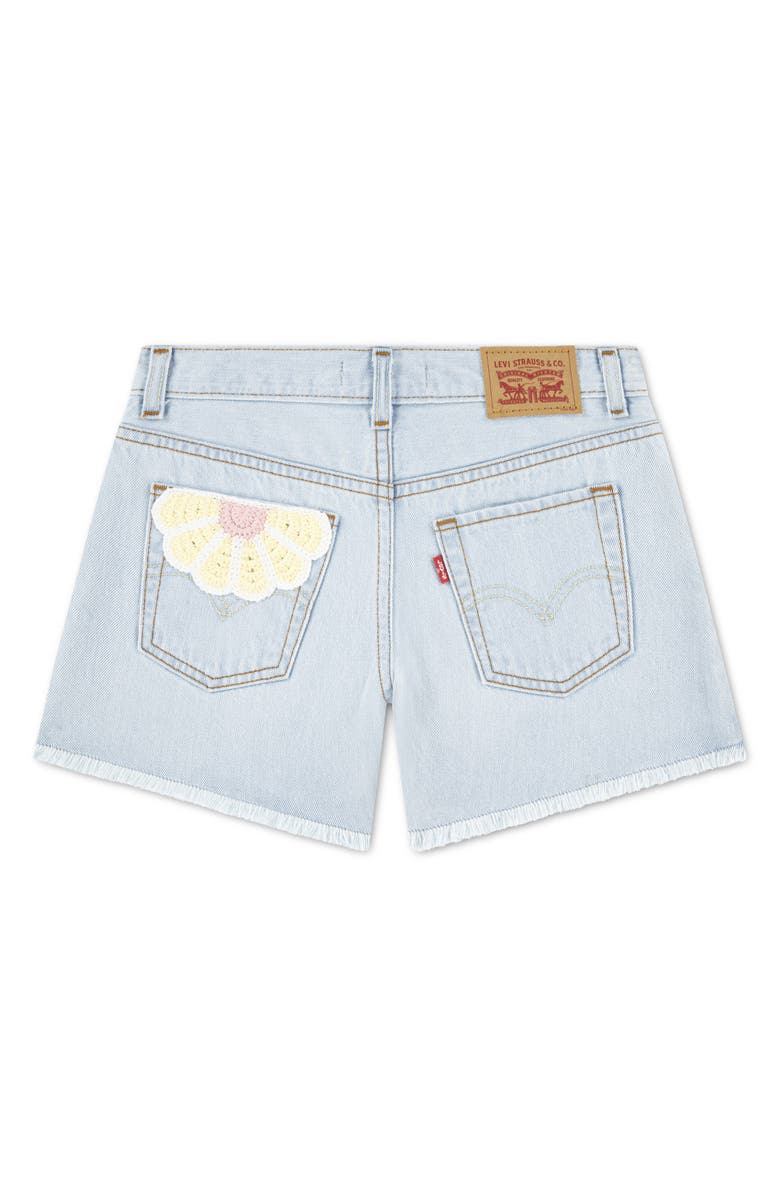 Levi's Kids' Crochet Applique Denim Shorts, Alternate, color, Wow Me Over