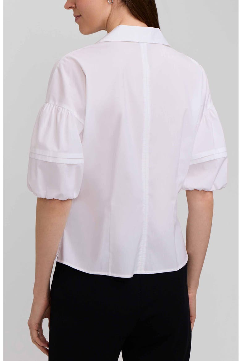 Lucia Puff Sleeve Popover Shirt, Alternate, color, WHITE