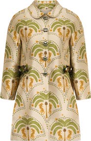Maison Common Jacquard Long Jacket With Embroidery