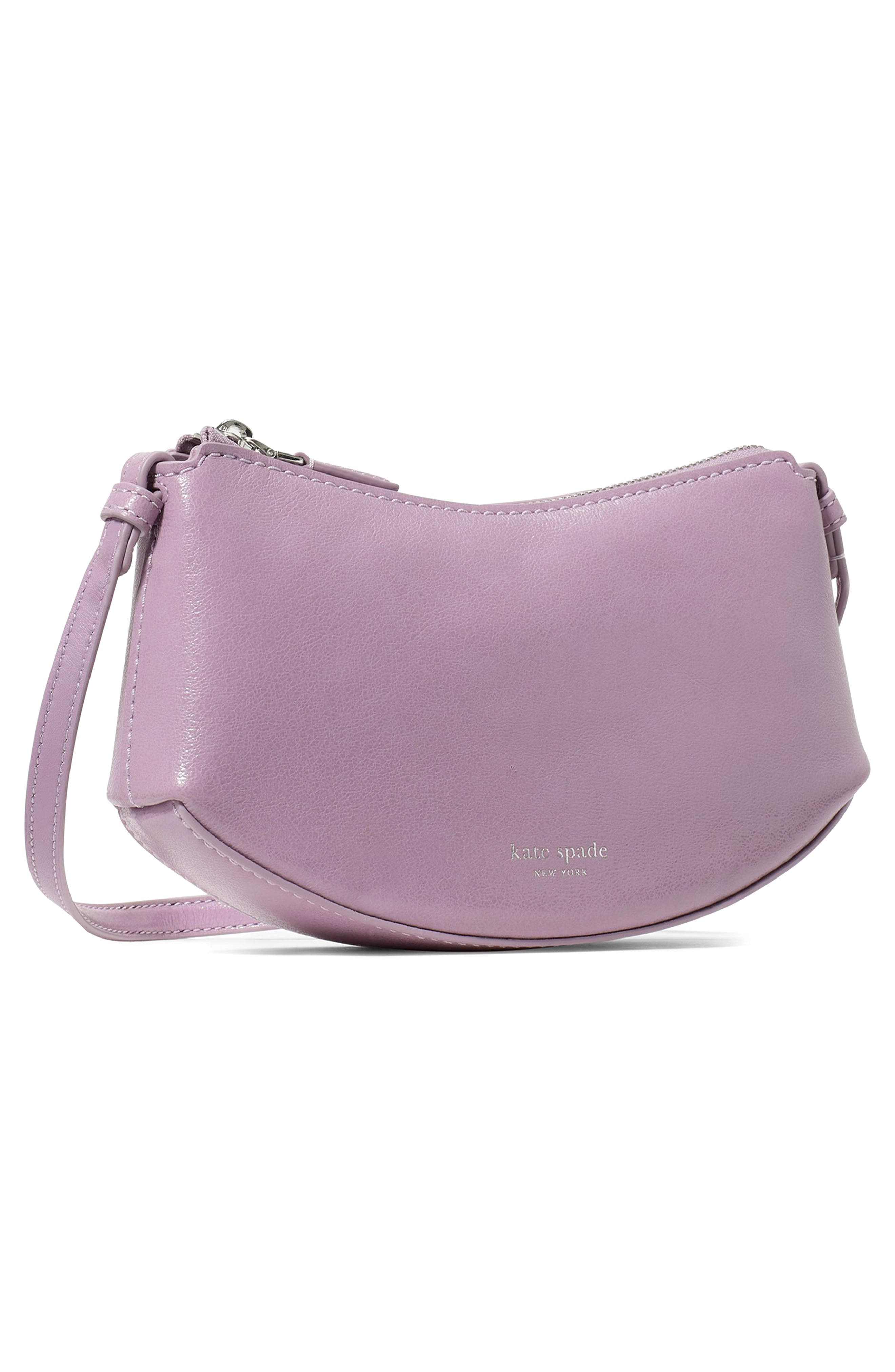 Kate Spade New York loop glazed leather crossbody bag, Alternate, color, Market Purple