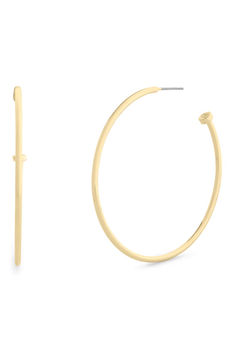 Large Core Hoop Earrings, Main, color, GOLD