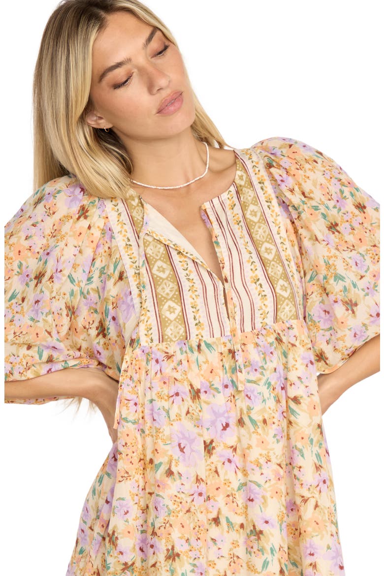 Ambers Floral Print Minidress, Alternate, color, WHITE CAP
