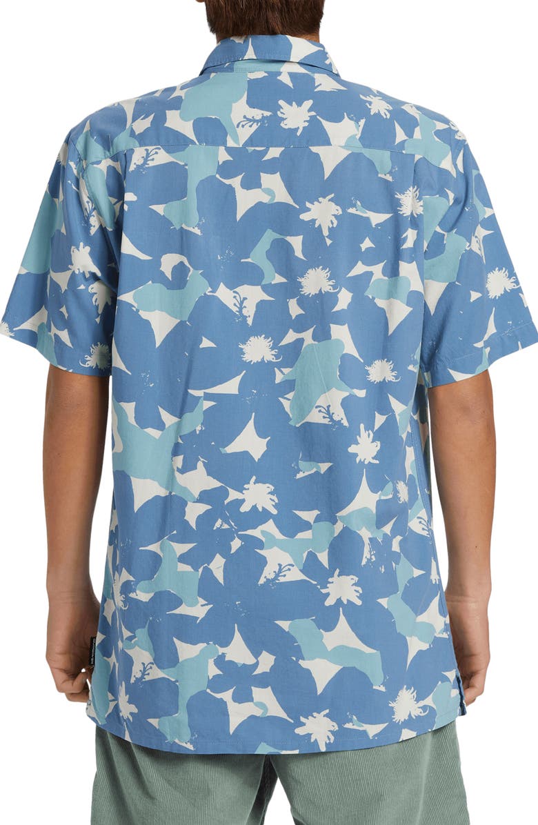 Quiksilver Beach Casual Short Sleeve Button-Up Shirt, Alternate, color, Coronet Blue Prnt 4